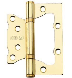 Петля дверная универсальная без врезки с двумя подшипниками ADDEN BAU. 100X75X2.5 BUT POLISH GOLD (цвет БЛЕСТЯЩЕЕ ЗОЛОТО)