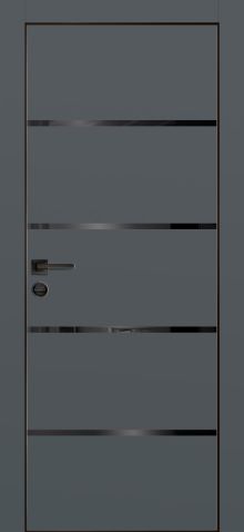 PX-17 PP графит, 800*2000 черный лакобель /врезка под петли и замок AGB/ черная кромка с 4-х ст.