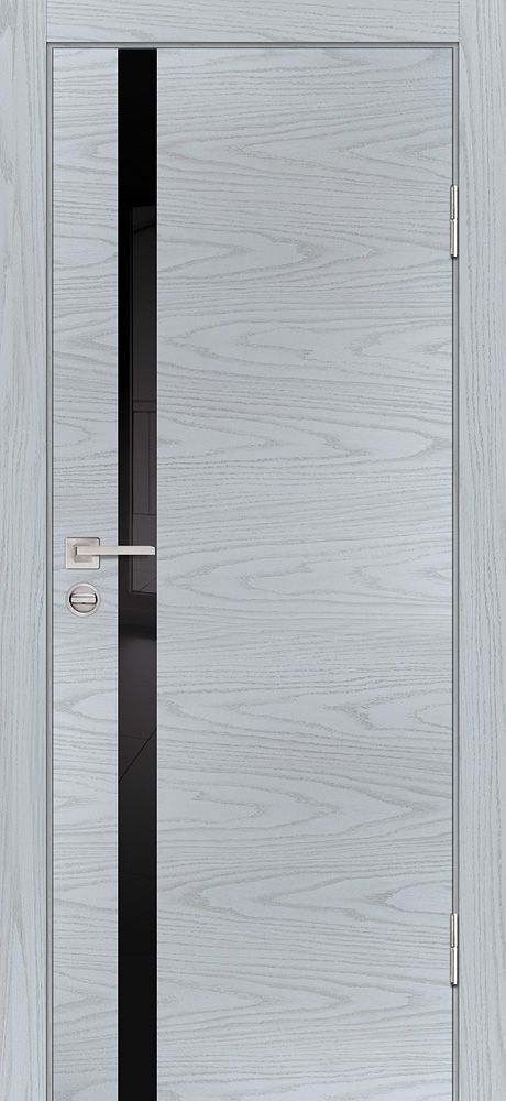 P-8 NEW PP дуб скай серый, 800*2000 стекло черный лакобель