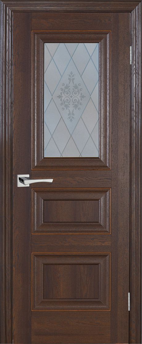 PSВ-29 "Baguette", дуб Оксфорд темный 800*2000 Белый сатинат, художественное