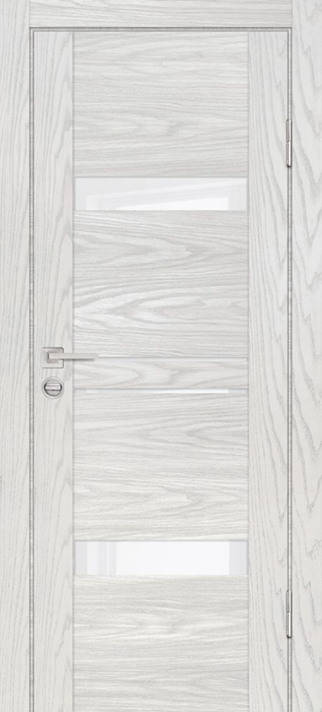 PSM-12 PP дуб скай бежевый, 900*2000 стекло белоснежный лакобель