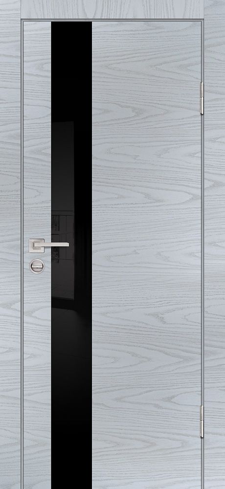 P-10 NEW PP дуб скай серый, 900*2000 стекло черный лакобель