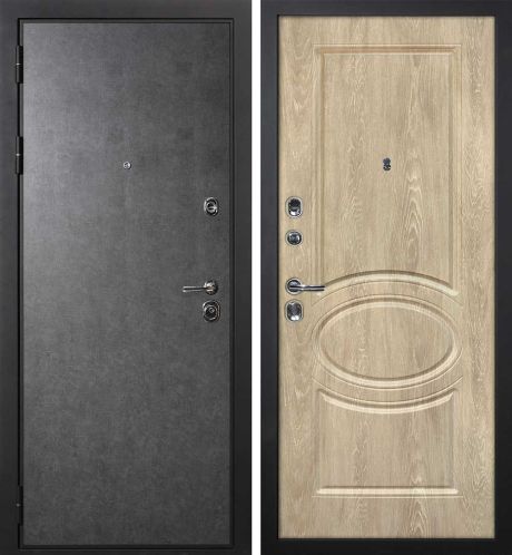 ДМ П-2/1 черный муар, Kale (ФП гладкая штукатурка графит/Сиена-1 шале PVC дуб песочный) 860 ПР