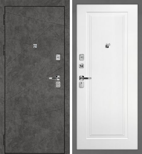 ДМ Урбан-127 муар серый, Kale 252R/Border (Бетон темный ФЛ-127 /Smalta-Line06 Ral9003 Белый) 980ПР