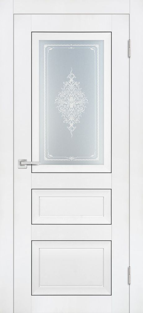 PST-29 Soft-touch, белый бархат ДО600*2000 ст. сатинат закаленное, Кристалайз