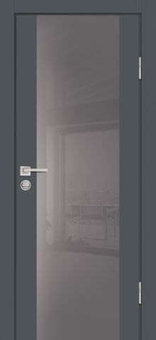 P-7 NEW PP графит, 900*2000 стекло серый лакобель