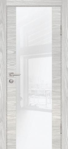 P-7 NEW PP дуб скай бежевый, 800*2000 стекло белоснежный лакобель