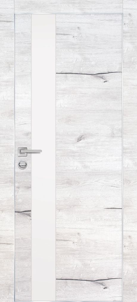 PX-10 PP дуб арктик, 800*2000 белый мателак /врезка под петли и замок AGB/ Al-кромка с 4-х ст