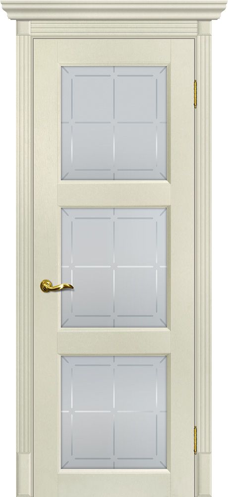 Тоскана-4 nanotex ваниль ДО2000х700 стекло с художественным рисунком "Решетка"