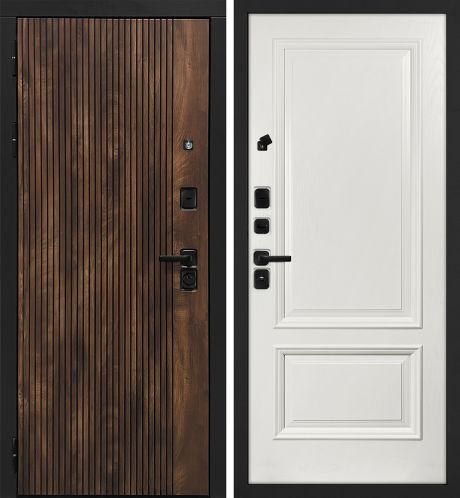 ДМ Лофт-1 муар черн,замкиKale,налич.ЧЕРН.ШАГР(Вертик.Дуб коньяк/Фрейм 07 шпон, Бьянко) 860 Л