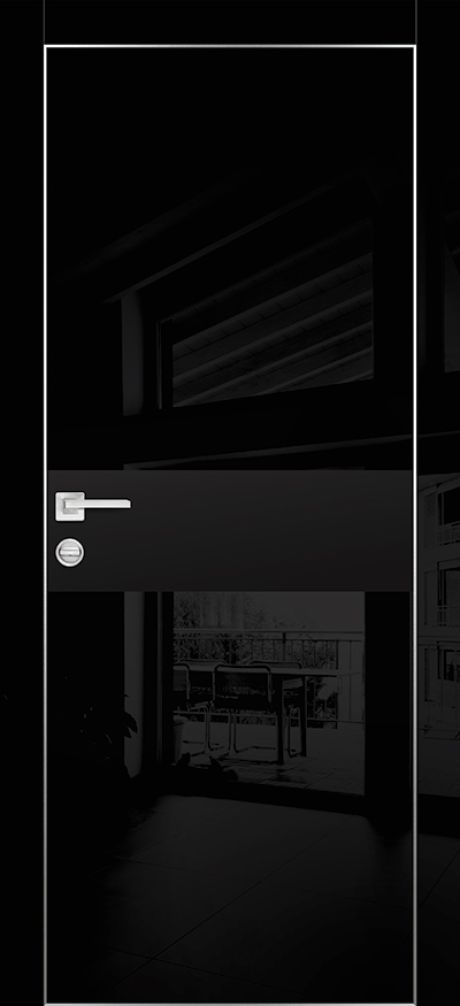 HGX-3 PET черный глянец, 800*2000 стекло черный мателак /врезка под петли и замок AGB/, 2отв.