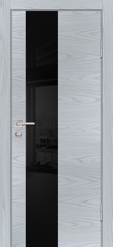 P-6 NEW PP дуб скай серый, 600*2000 стекло черный лакобель