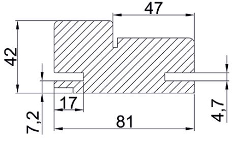 Коробка прямая МДФ РХ дуб скай серый 81*42*2150, телескоп с упл./компл 2,5шт/ 