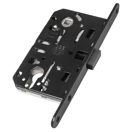 Замок AGB (АГБ) межкомнатный магнитный под цилиндр MEDIANA POLARIS B06103.50.93 (черный)без отв.пл.