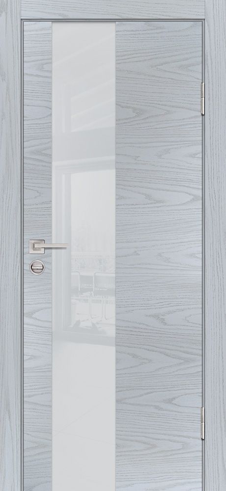 P-6 NEW PP дуб скай серый, 900*2000 стекло лунный лакобель