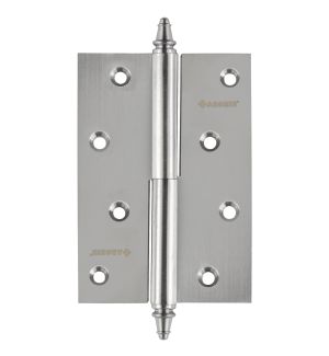 Разъёмная петля врезная латунная A010-D 100X70X3-232 (ЛЕВАЯ, матовый хром с короной)