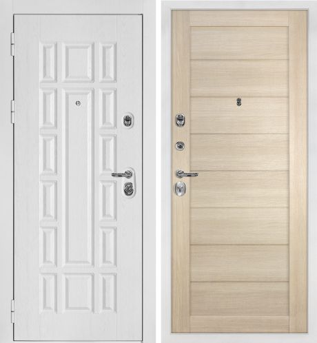 ДМ Квадро-124 бел.шагрень,Kale/Border(Белый дуб факт.ФЛ-124/ТЕХНО 708 капучино гл.вставка) 860ПР