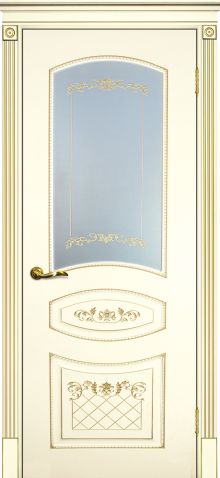 Smalta-05 ДО 900*2000  Ral1013 Слоновая кость, патина золото, сатинат УФ печать /ИД/