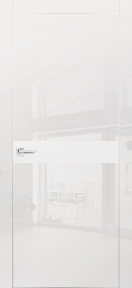 HGX-13 PET белый глянец, 600*1900 стекло белый мателак /врезка под петли и замок AGB/, 2отв.