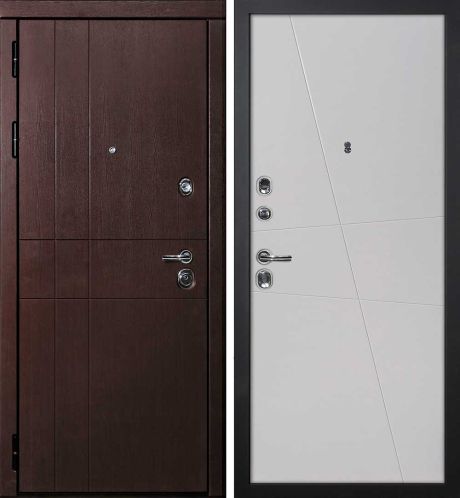 ДМ С-2 шагрень черный, замки Гардиан  (ФП-1 орех премиум/Smalta-Line 02 эмаль Агат)  860 ПР