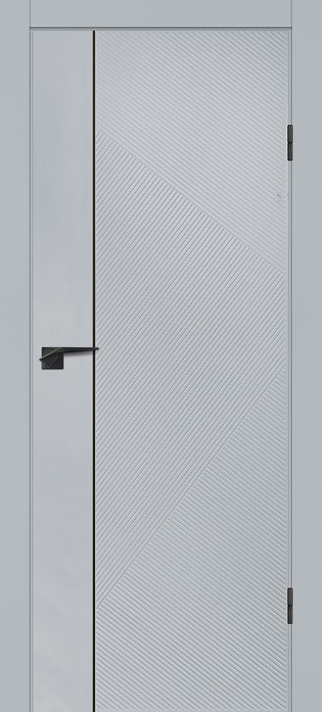 Smalta-49  ДГ 700*2000 эмаль, Светло-серый Ral7047, черный молдинг