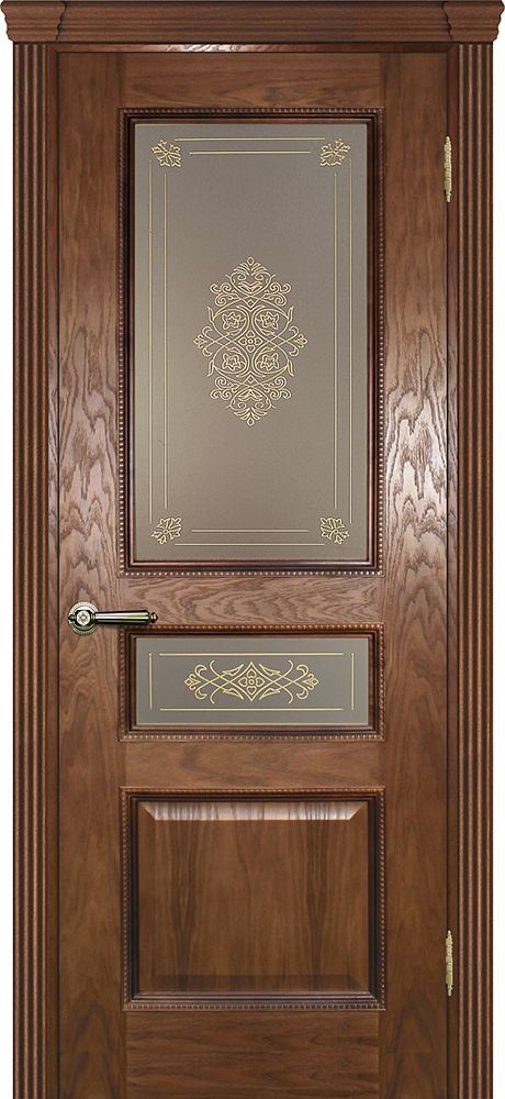 Фрейм 03 Дуб, багет тиснение патина шоколад, ст.витраж контурный золотой №2 бронза 600*2000