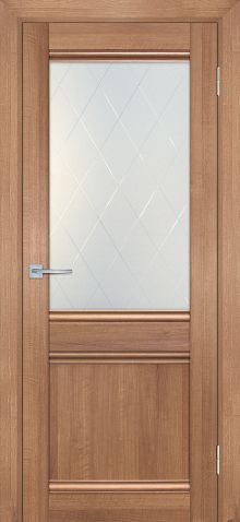 ТЕХНО 702 nanotex, миндаль 900*2000 стекло сатинат, контурный полимер рисунок "Ромб"