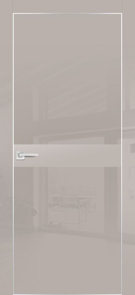 HGX-13 PET латте глянец, 600*2000 стекло латте мателак /врезка под петли и замок AGB/, 2отв.