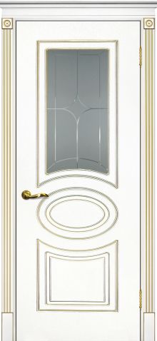 Smalta-03 ДО 700*2000  Ral9003 Белый, патина золото, глубокий пескоструй / ИД/