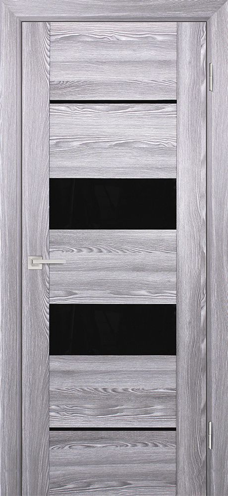 PSK-6 nanotex, ривьера грей 600*1900 стекло Черный лакобель