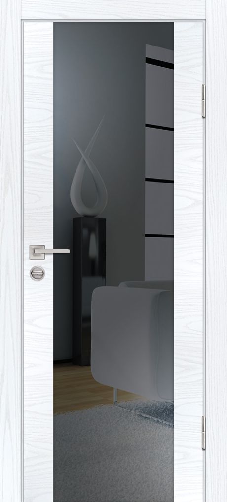 P-7 NEW PP дуб скай белый, 900*2000 стекло зеркало тонированное