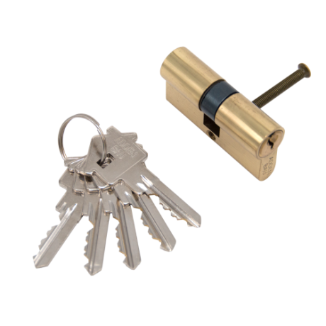 Ключевой цилиндр 60мм. 5 кл. ADDEN BAU. CYL 5-60 KEY GOLD (ЗОЛОТО БЛЕСТЯЩЕЕ)