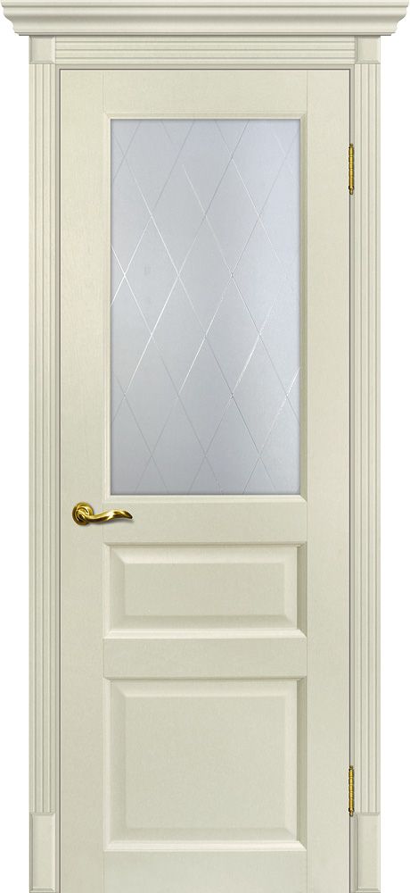 Тоскана-2 nanotex ваниль ДО 2000х900 стекло сатинат, контурный полимер рисунок "Ромб"