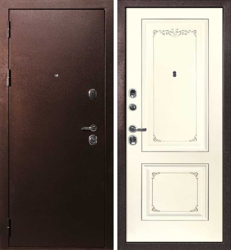 ДМ С-3 антик медь, замки Гардиан (металл гладкий / Smalta-14 эмаль Cлон.кость пат.шампань) 860 ПР