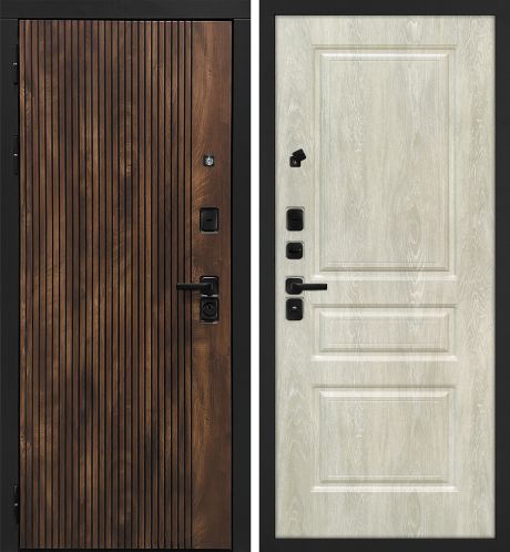 ДМ Лофт-1 муар черн,замкиKale,налич.ЧЕРН.ШАГР(Вертик.Дуб коньяк/Версаль-2 шале дуб седой) 960ПР