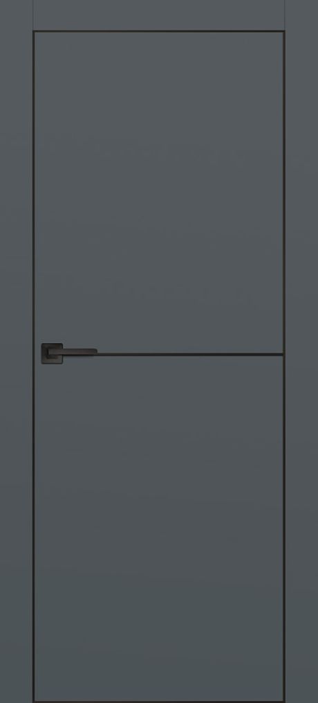 PX-19 PP графит, 700*2000 черный молдинг 5мм/врезка под петли и замок AGB/ черная кромка с 4-х ст