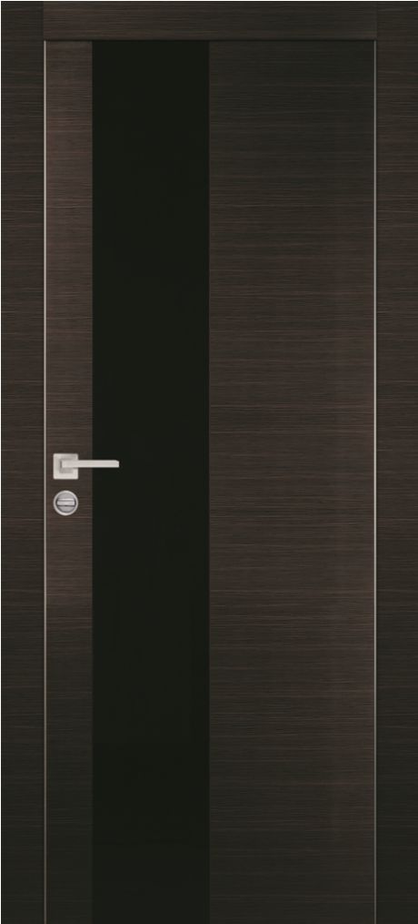 РХ-6 "Crome"PP, венге горизонтальный 900*2000 ст.черный лакобель /врезка под петли и замок AGB