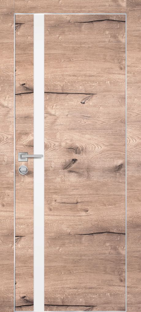 PX-8 PP дуб пацифик, 700*2000 белый мателак /врезка под петли и замок AGB/ Al-кромка с 4-х ст