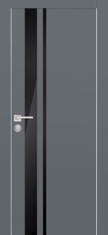 PX-16 PP графит, 700*2000 стекло черный лакобель /врезка под петли и замок AGB