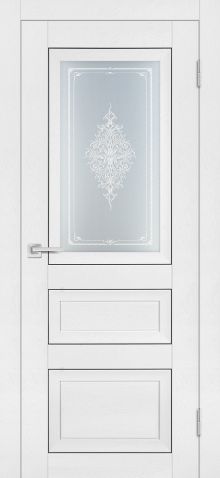 PST-29 Soft-touch, белый ясень ДО700*2000 ст. сатинат закаленное, Кристалайз